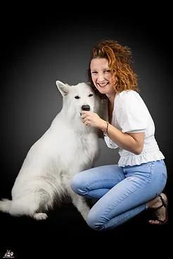 Stéphanie Goupille et son chien Pokki